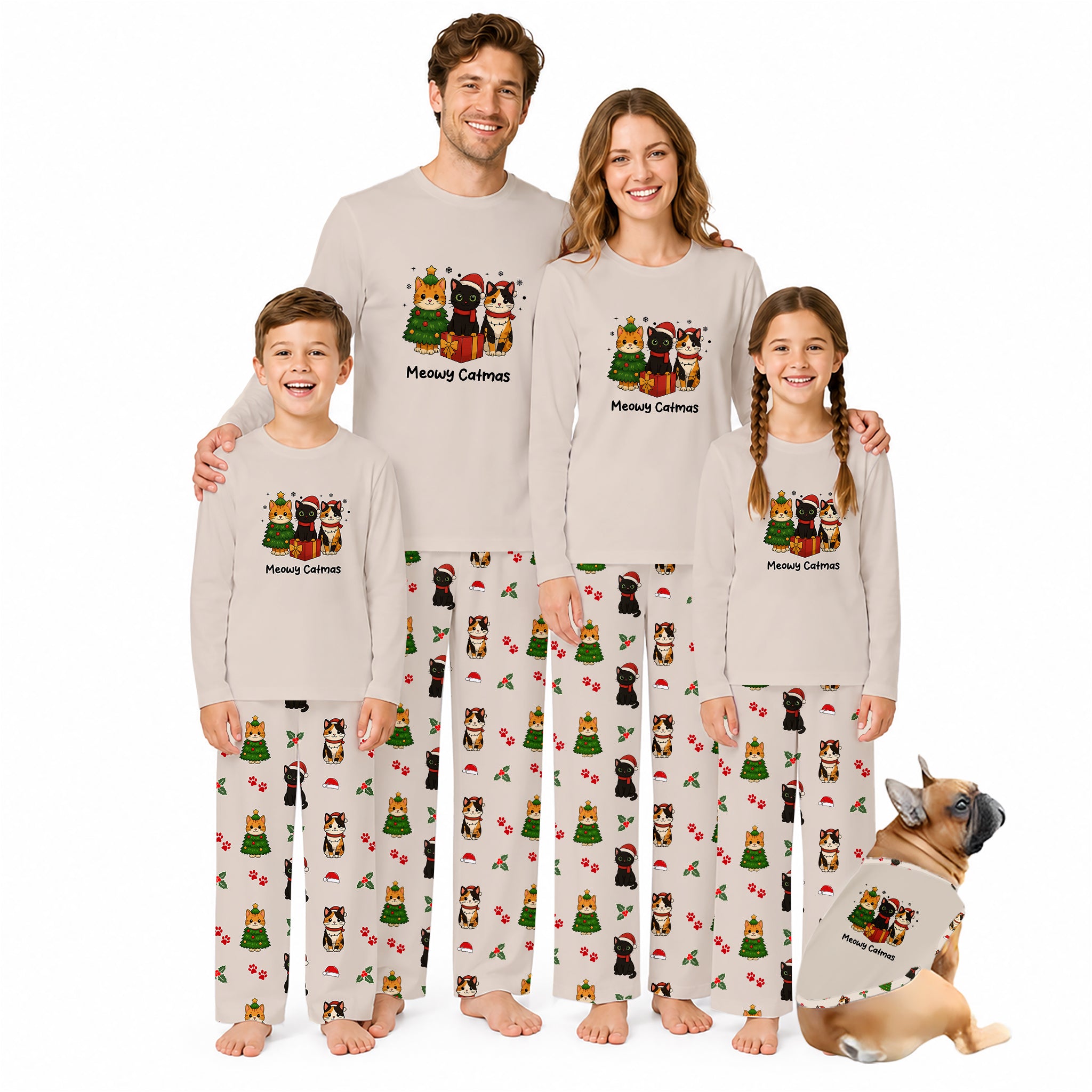Meowy Catmas Family Matching Christmas Pajama Set