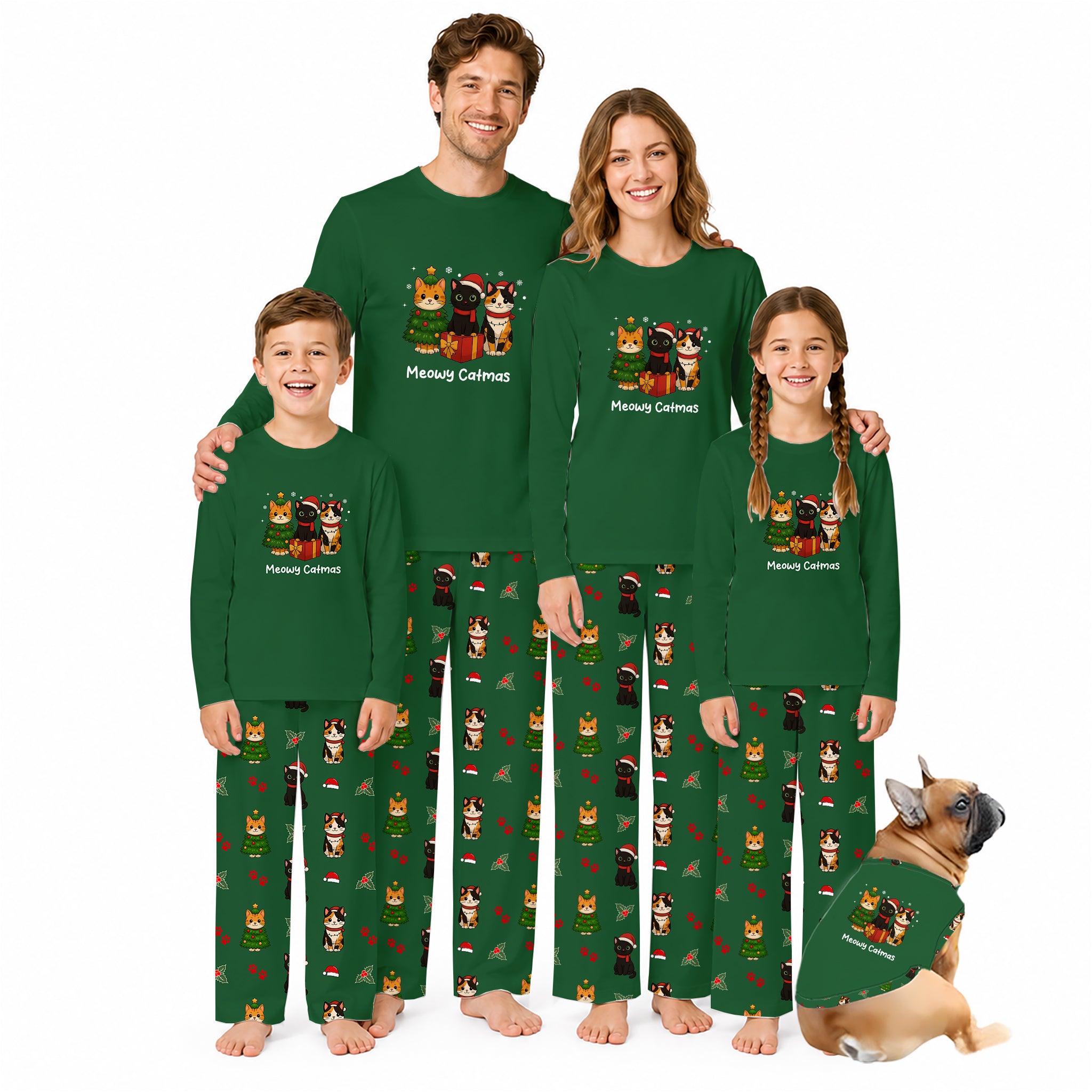 Meowy Catmas Family Matching Christmas Pajama Set