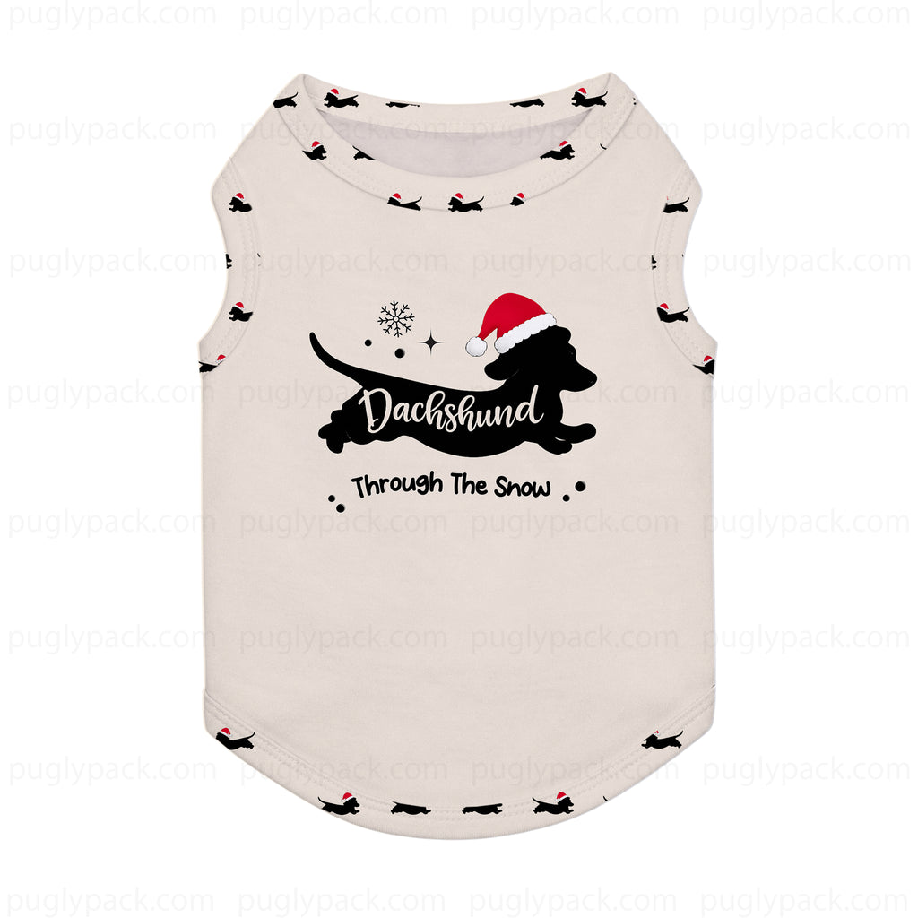 Dachshund Through The Snow Christmas Family Matching Pajamas Set