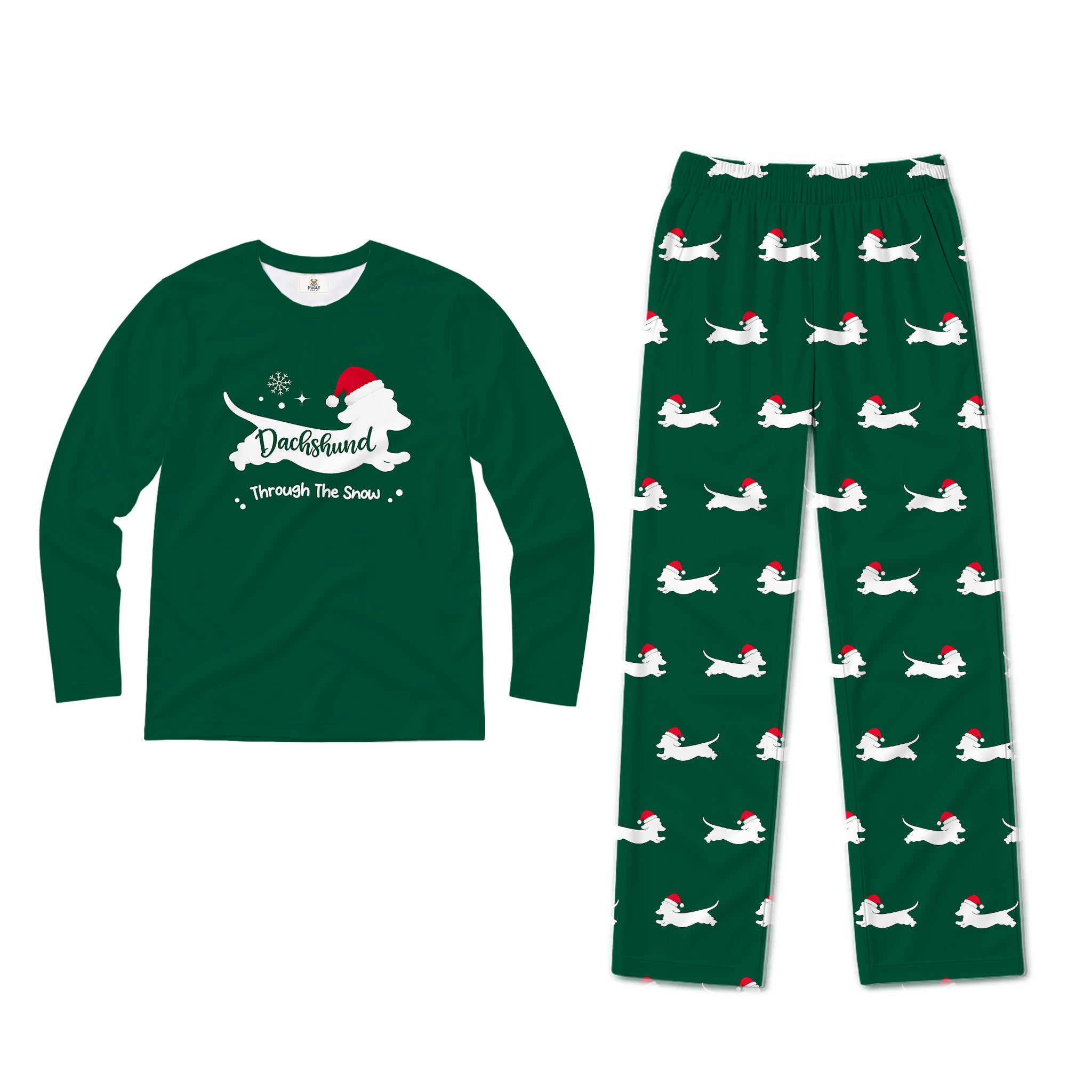 Dachshund Through The Snow Christmas Family Matching Pajamas Set