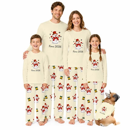 Personalized Snowman Family Matching Christmas Pajamas Set