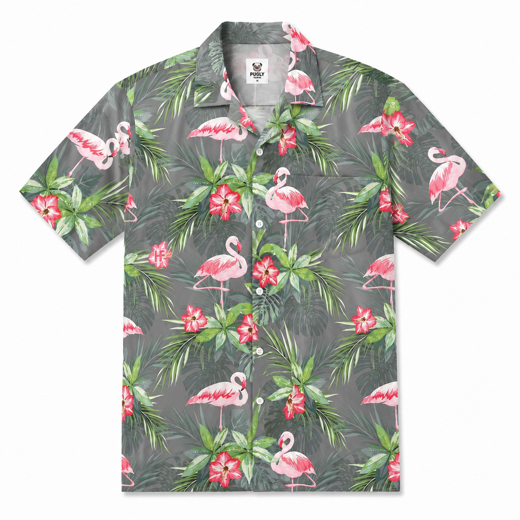 Flamingo hawaiian shirts for men and women