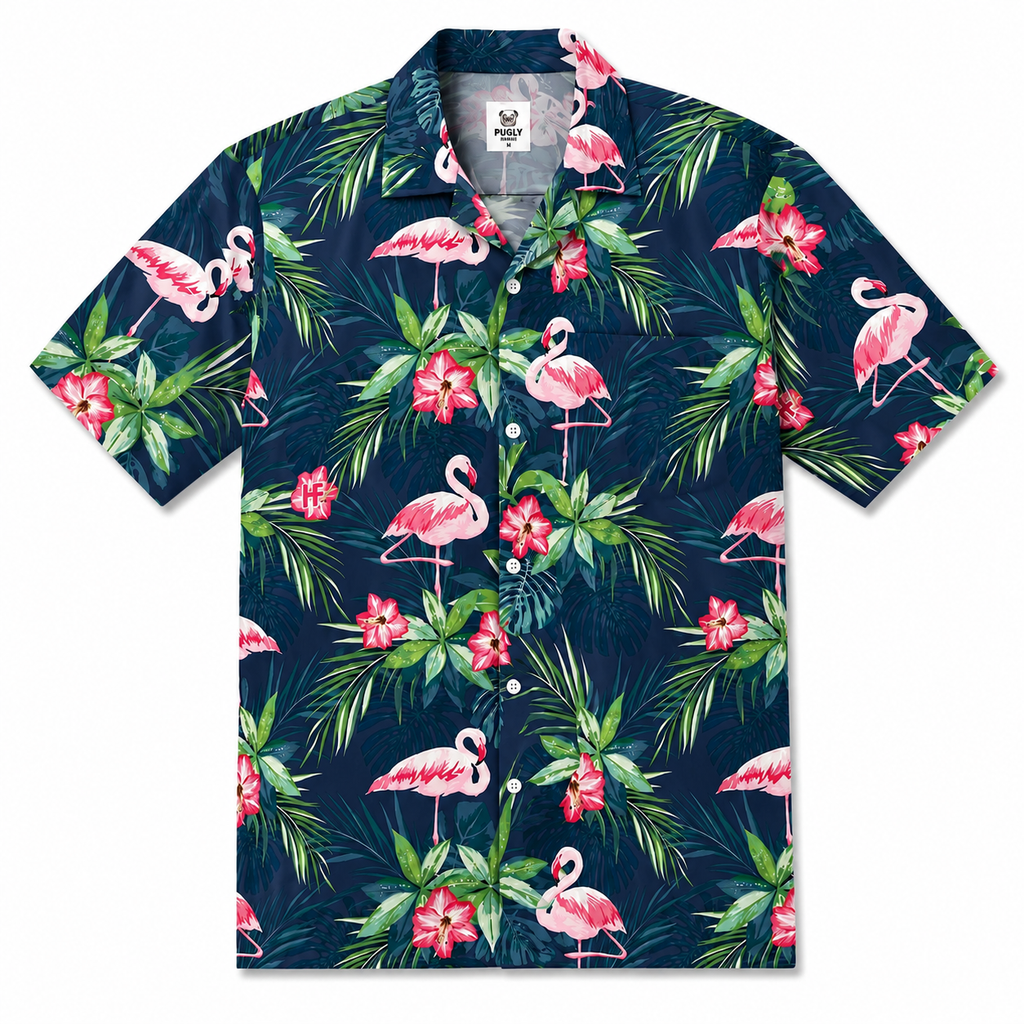 Flamingo hawaiian shirts for men and women