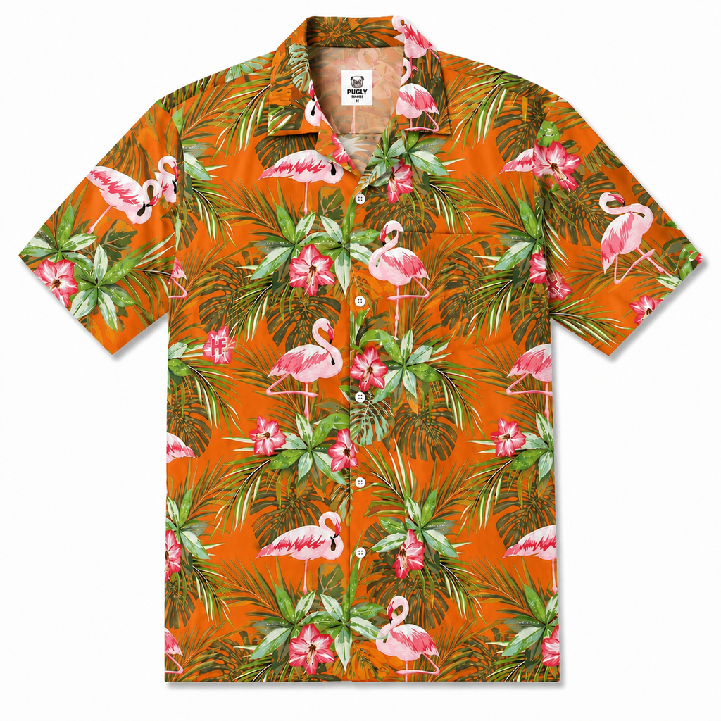 Flamingo hawaiian shirts for men and women
