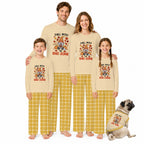 Fall Into The End Zone Football Thanksgiving Family Matching Pajamas