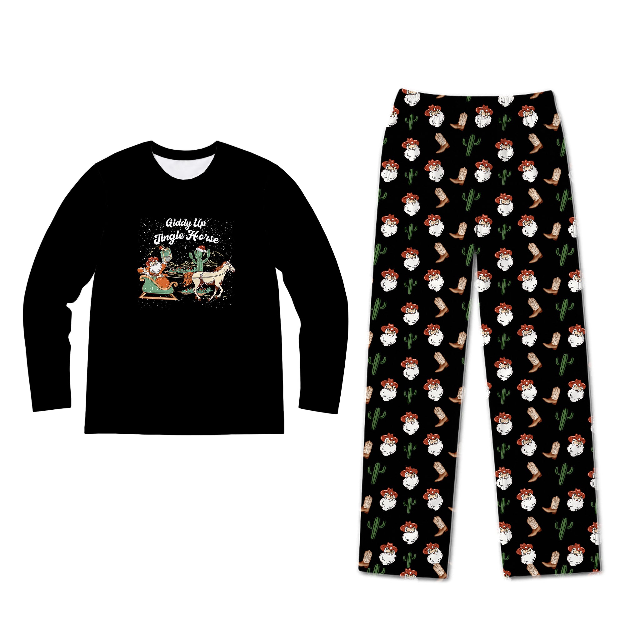A two-piece pajama set on a plain white background, featuring a long-sleeve top and matching pants. The top is maroon with a graphic of a French Bulldog wearing a turkey hat and the name 'Amelia' printed below.