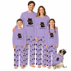 Spooky Black Cat Halloween Family Matching Pajamas