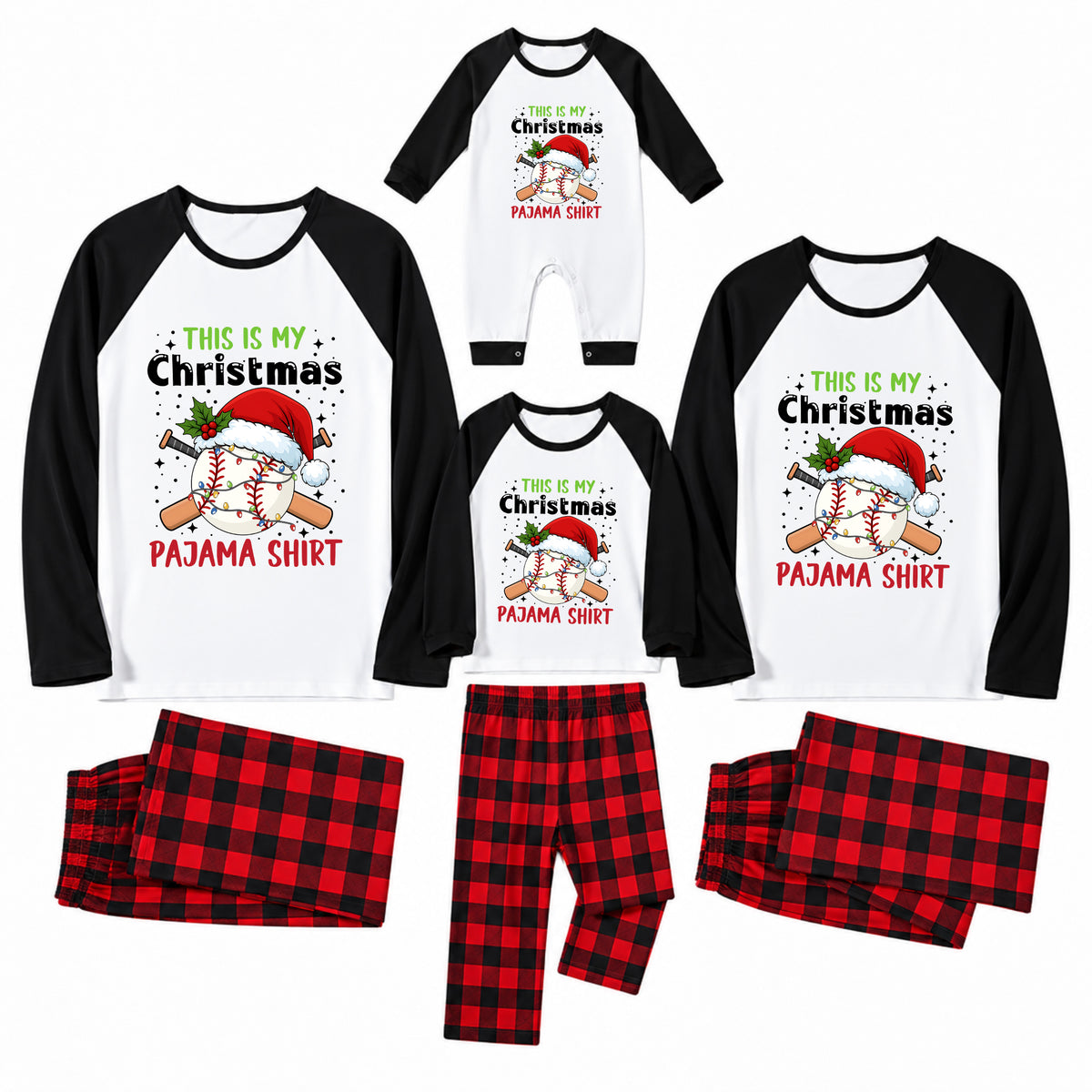 This Is My Christmas Pajama Shirt Baseball Family Matching Pajamas