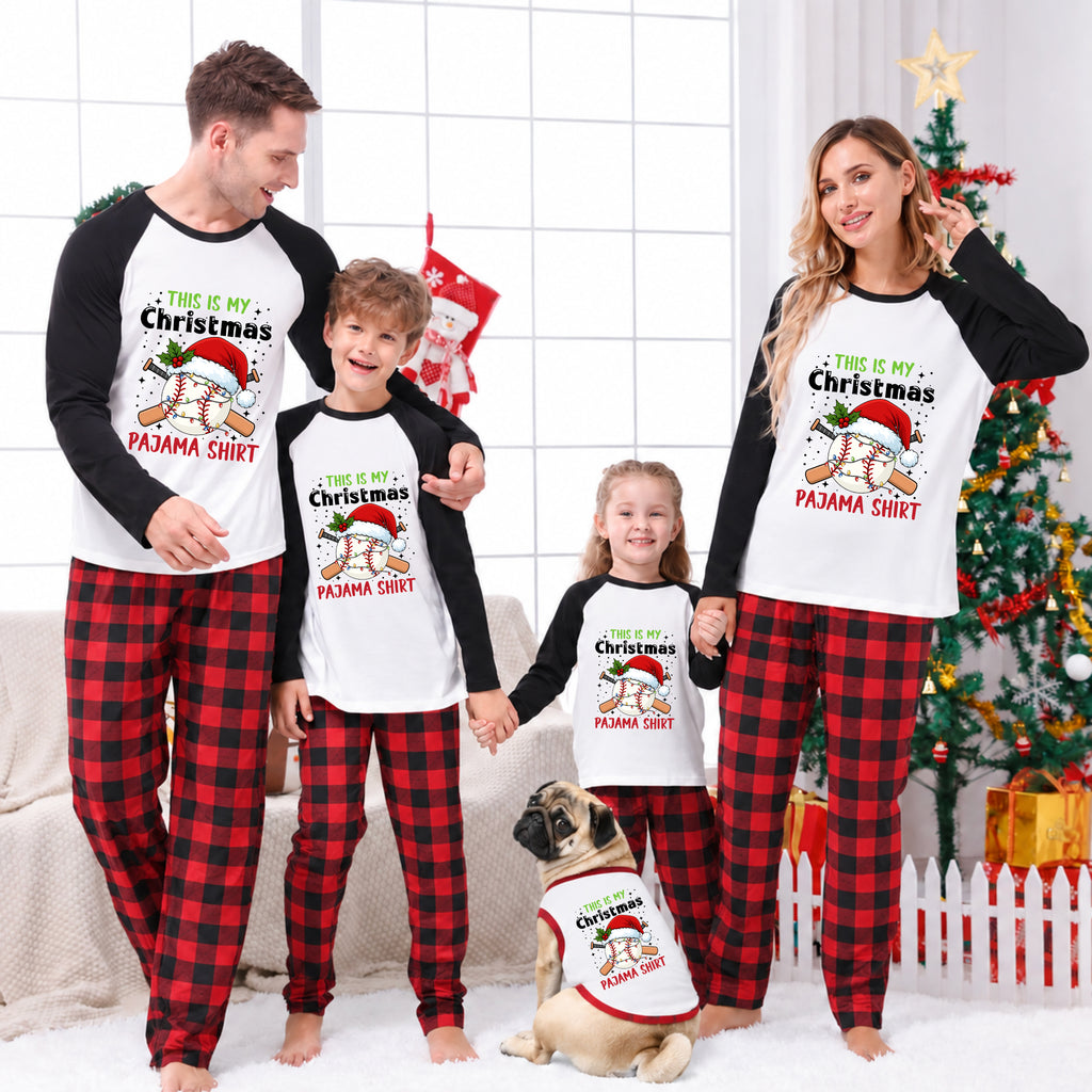 This Is My Christmas Pajama Shirt Baseball Family Matching Pajamas