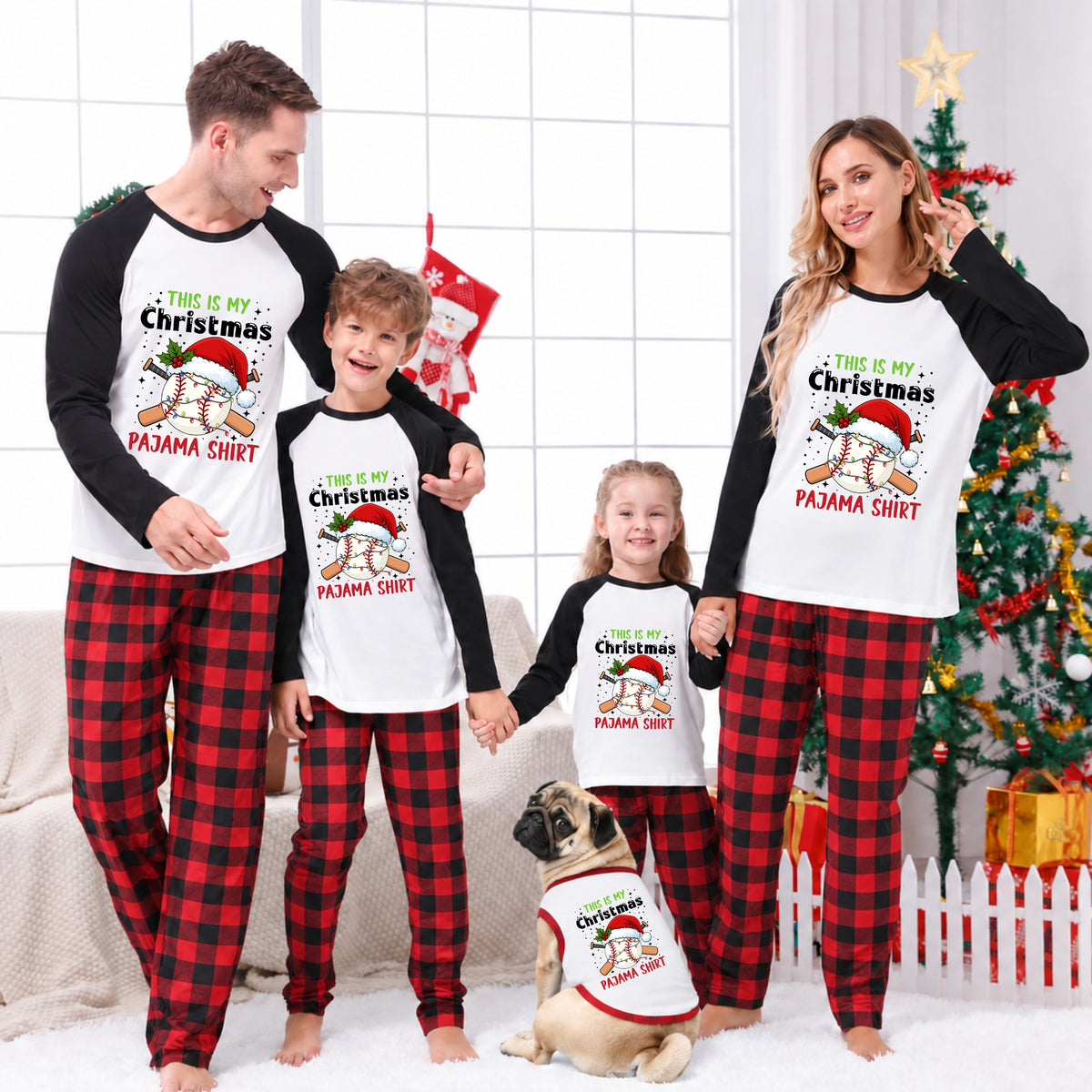 This Is My Christmas Pajama Shirt Baseball Family Matching Pajamas