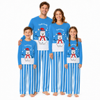 Personalized Snowman Striped Family Matching Christmas Pajamas Set