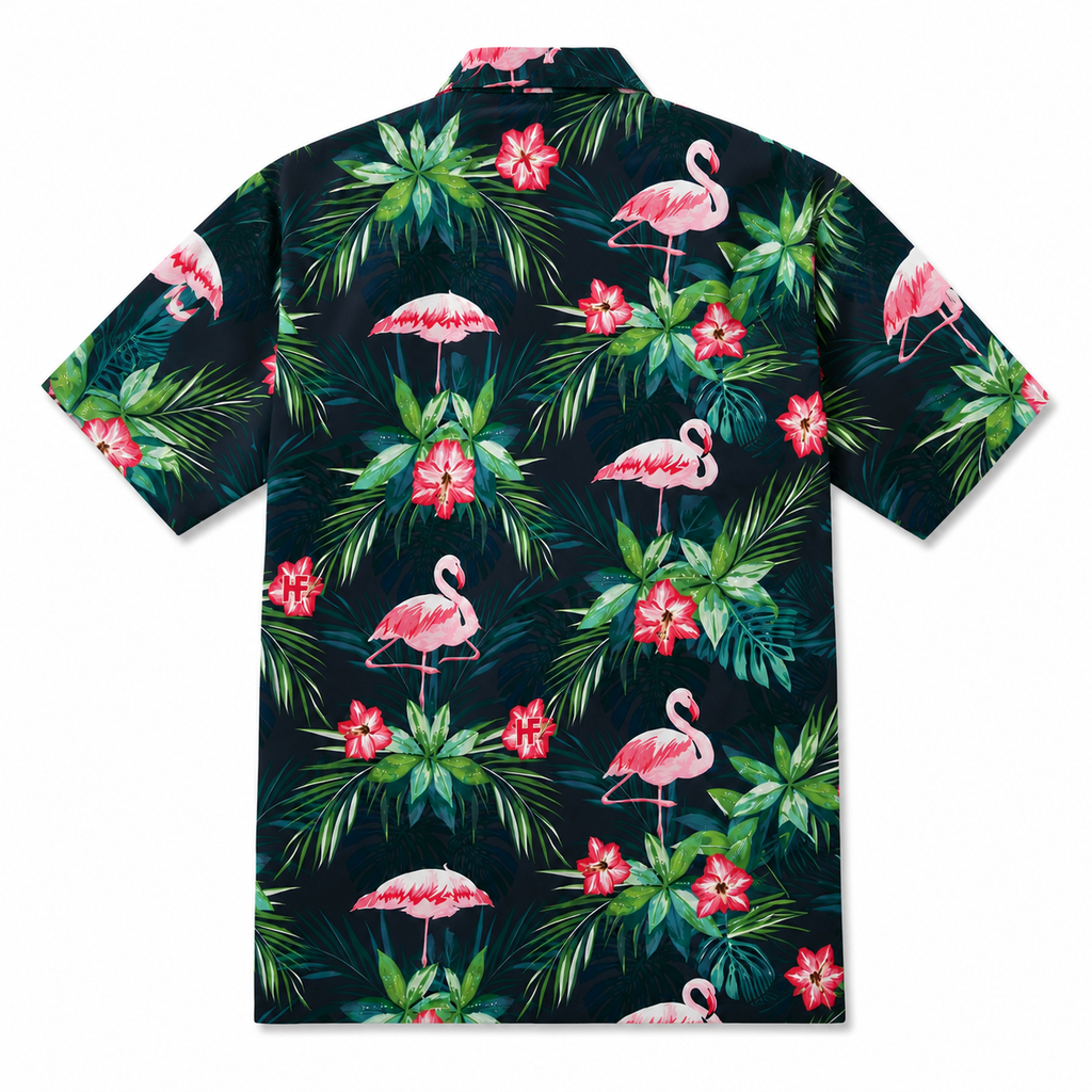 Flamingo hawaiian shirts for men and women