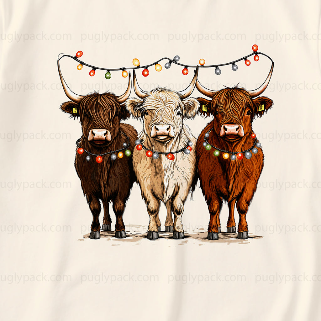Cozy Highland Cow Christmas Family Matching Pajamas Set